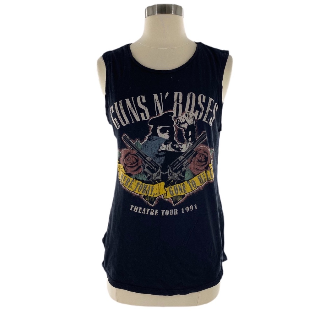 GUNS & ROSES Sleeveless Crew Neck Bank Tank Top